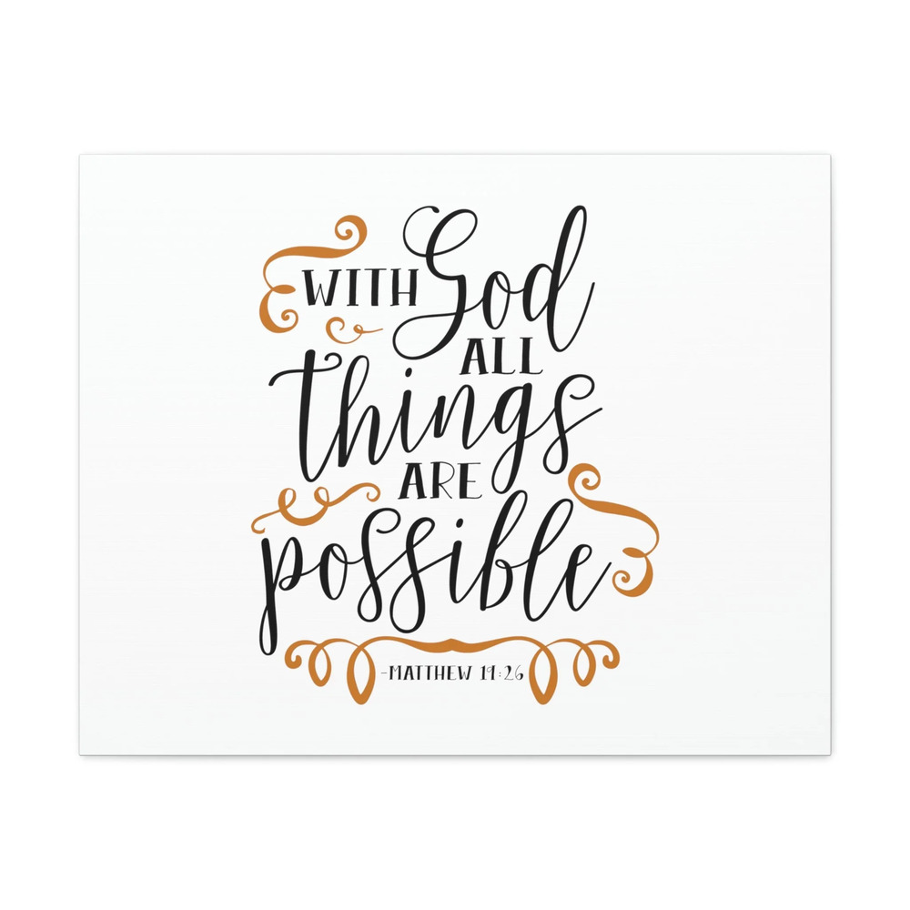 Scripture Walls All Things Are Possible Matthew 19:26 Brown Curves Christian